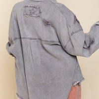 Fringe Distressed Oversized Jacket