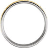 14K White and Yellow Gold 6mm Etched Design Band