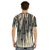 Men's Striped Hip Hop Tye Dye T-shirt with Pocket & Curved Hem