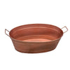 Oval Shape Hammered Copper Metal Tub with 2 Side Handles