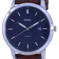 Fossil The Minimalist Blue Dial Leather Strap Solar Fs5839 Men's Watch