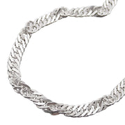 Bracelet, Singapore Chain, Silver 925, 19cm
