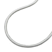 Bracelet, Round Snake Chain, 1.3 Mm, Silver 925, 19cm