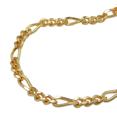 Bracelet Figaro Chain Diamond Cut Gold Plated 19cm De No