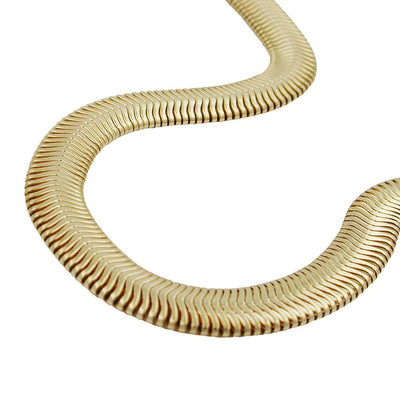 Bracelet, 6x2mm Snake Chain Gold-plated