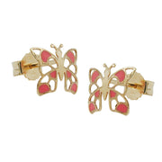 Stud Earrings Butterfly 9k Gold