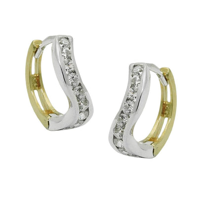 Hoop Earrings Zirconia 9k Gold