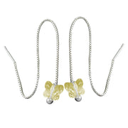 Chain Earrings Yellow Butterfly Silver 925