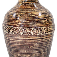 20" Spun Bamboo Vase - Bamboo In Distressed Brown