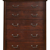 Spacious Traditional Style Wooden Chest, Brown Cherry