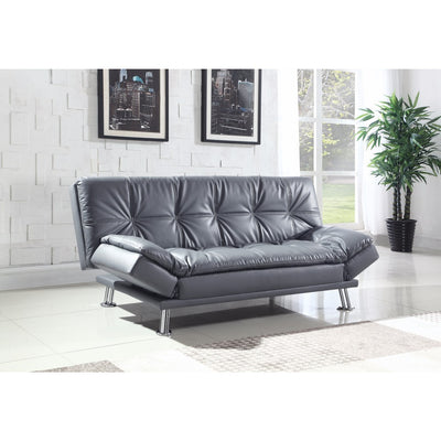Leather, Retro Style adjustable Sofa bed, Gray