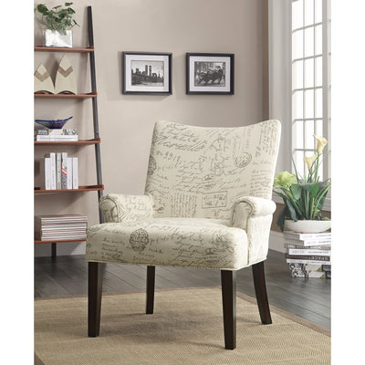 French Script Accent Chair, Off White