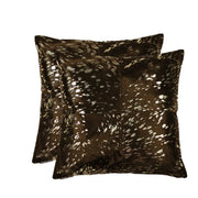 18" x 18" x 5" Gold And Chocolate Quattro Pillow 2 Pack