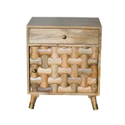 Natural Honey Wood Jigsaw Puzzle Nightstand