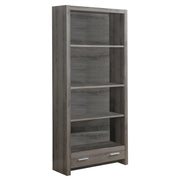 71" Taupe Four Tier Barrister Bookcase With One Drawer