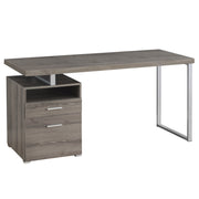 24" Taupe Rectangular Computer Desk With Two Drawers
