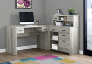 44.75" Grey Reclaimed Wood Particle Board  Laminate And Mdf Computer Desk