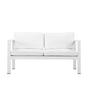 Upholstered Anodized Aluminum Sofa, White
