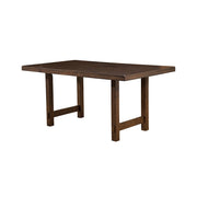 Rectangular Wooden Dining Table In Distressed Finish Brown