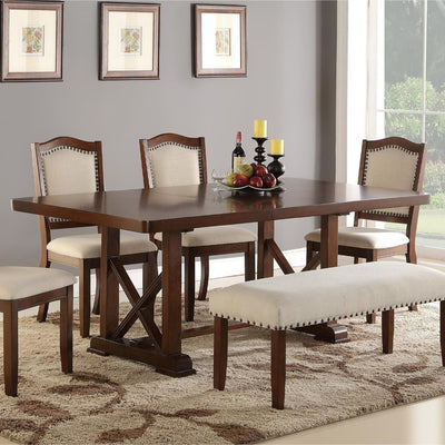 Rectangular Wooden Dining Table, Brown