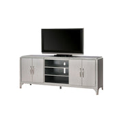 TV Stand With Antique Mirror, Silver