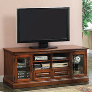 Solid Transitional 72" Wooden TV Console, Antique Brown