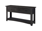 Wooden Console Table With Three Drawers, Antique Black