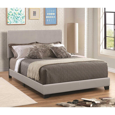 Leather Upholstered Full Size Platform Bed, Gray