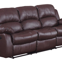 Bonded Leather Recliner Sofa, Brown