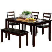 Wooden Dining Table Set Of 6, Cherry Brown