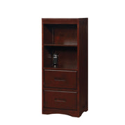 Solid Wood Book Shelf with Spacious Storage and Built In USB Plug, Brown