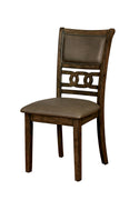 Transitional Faux Leather and Solid Wood Side Chair, Pack of Two, Brown