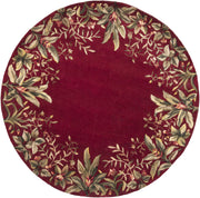 7'6" Round Wool Ruby Area Rug