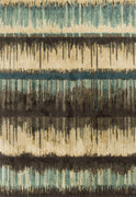 9'10" x 13'2" Polypropelene Sand-Teal Area Rug