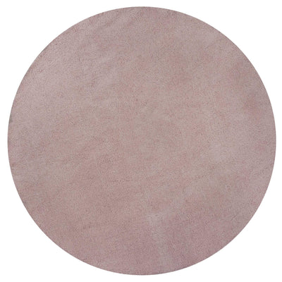 6' Round Polyester Rose Pink Area Rug