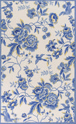 27" x 45" Polyester Ivory-Blue Area Rug