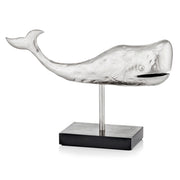 4"x 14.5"x 9.5" Rough Silver Ballena Whale on Stand