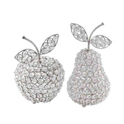 5.5"x 5.5"x 8" Manzana Cristal Silver Apple