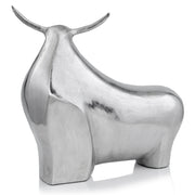 7"x 21"x 19.5" Rough Silver Toro XL Abstract Bull Sculpture