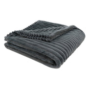50"x 60" Throw Grey Ultra Soft Ribbed Style