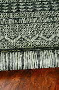 5' x 8' Charcoal Aztec Pattern Rug