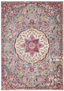 4’ x 6’ Gray and Pink Medallion Area Rug