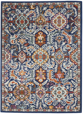4’ x 6’ Blue and Gold Intricate Area Rug