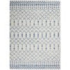 5’ x 7’ Ivory and Blue Berber Pattern Area Rug