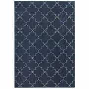4’ x 6’ Blue and Ivory Trellis Indoor Area Rug