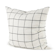 White And Black Grid Square Accent Pillow Cover