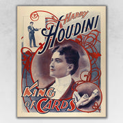 11" X 14" Houdini King Of Cards Vintage Magic Poster Wall Art