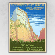 11" x 14" Zion National Park c1938 Vintage Travel Poster Wall Art