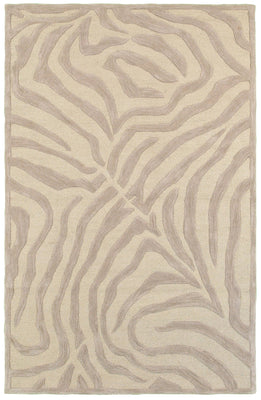 5’ x 8' Taupe Zebra Pattern Area Rug