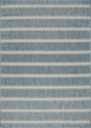 3’ x 5’ Teal Striped Indoor Outdoor Area Rug